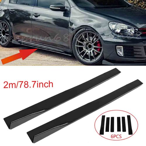 Gloss black side skirts - black,